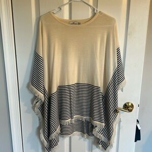 Vineyard Vines Women’s Cotton Striped Sweater Poncho Size XS/S